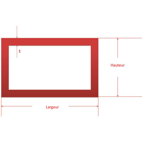 Tubo rectangular aluminio 60x40 mm  Largo en metros: 1 metros - Grosor: 2 mm