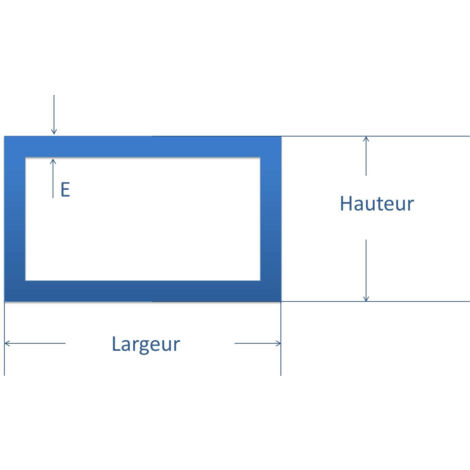 Tubo rectangular acero decapado 35x20 mm  Largo en metros: 1 metros