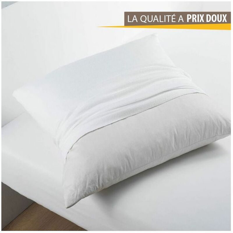 Protège oreiller - 65x65cm - Molleton 100% Coton