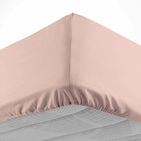 Drap housse 180x200 cm - Bonnet 30 cm - 100% coton - Rose