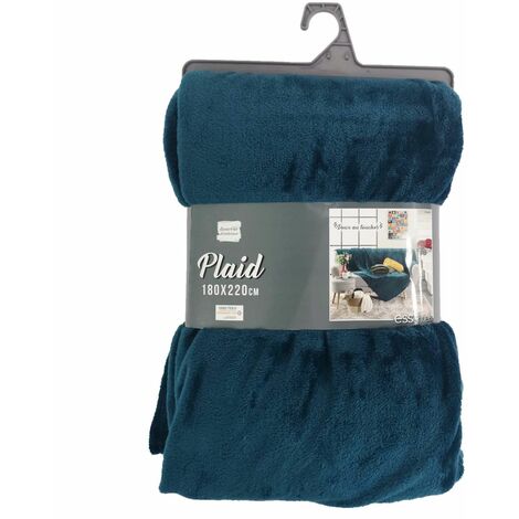 Douceur D'Intérieur – Plaid flanelle 180 x 220 cm – Couverture douce en flanelle pour moments de détente – Couleur bleu