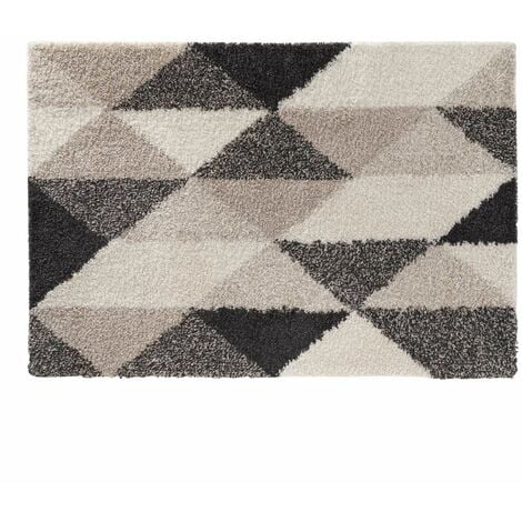 Tapis shaggy - Losanges bicolores