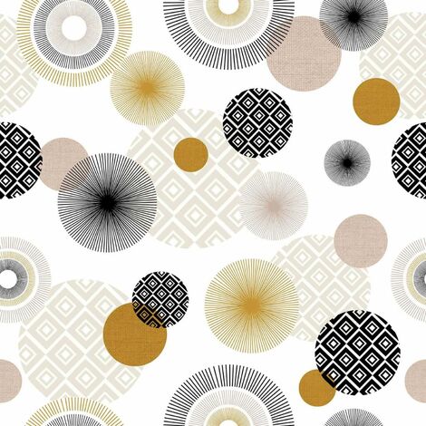 Toile cirée au mètre - Largeur 140 cm - Rond - Multicolore