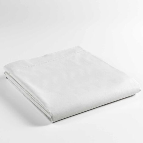 Drap plat 1 personne 180x290 cm - 100% coton - Blanc