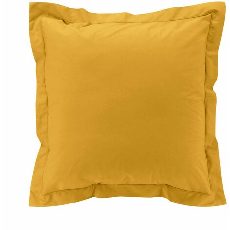 Taie d'oreiller carrée 63x63 cm - Percale 100% coton - Jaune