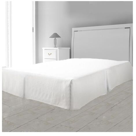 Cache sommier plateau - 3 plis - 90 x 190 cm - Différents coloris Blanc