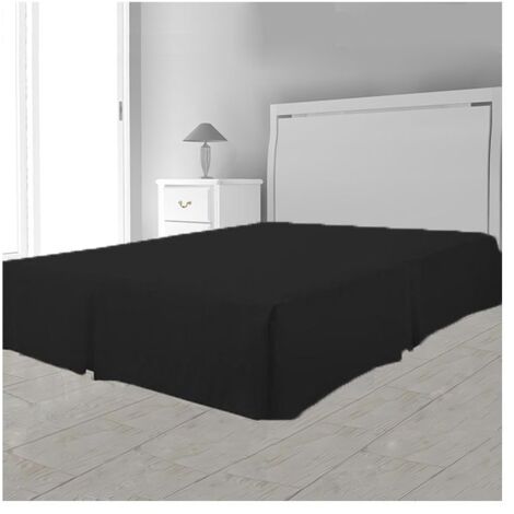 Cache sommier plateau - 3 plis - 90 x 190 cm - Différents coloris - Noir