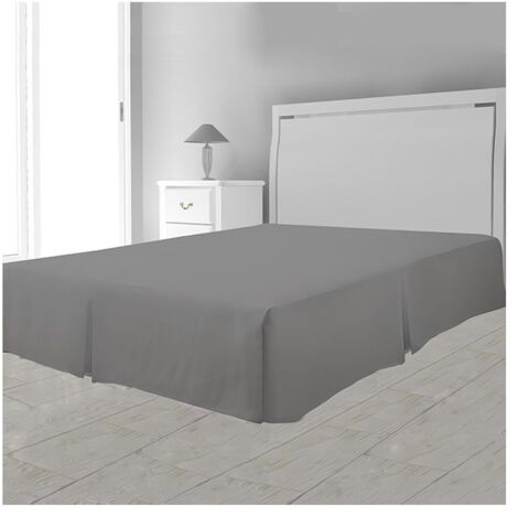 Cache sommier plateau - 3 plis - 90 x 190 cm - Différents coloris Gris