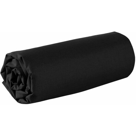 Drap housse - 120 x 190 cm - 100% coton - 57 fils - France - Noir