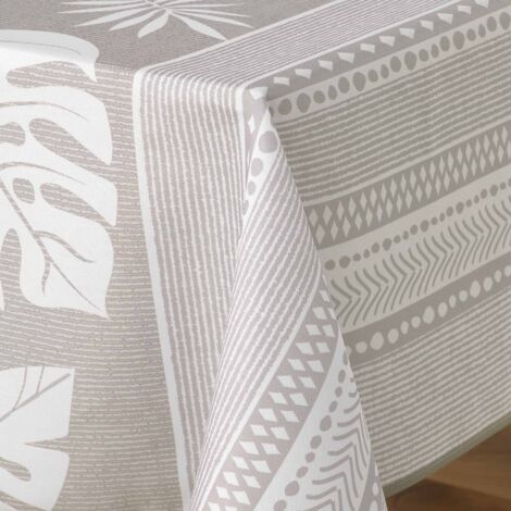 Nappe Anti-tâches Imprimée "Parata" 140x240cm Beige