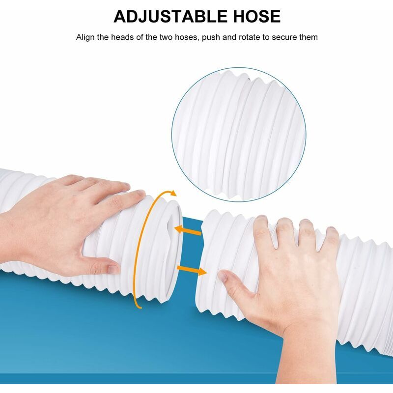 Tubo Flessibile Per Aria Condizionata Portatile - Diametro 5,9 Pollici, Lunghezza 1,5m, Filettatura Antioraria - Foto 3