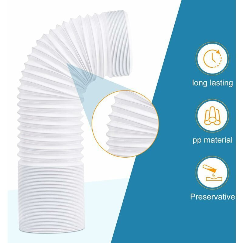 Tubo Flessibile Per Aria Condizionata Portatile - Diametro 5,9 Pollici, Lunghezza 1,5m, Filettatura Antioraria - Foto 7