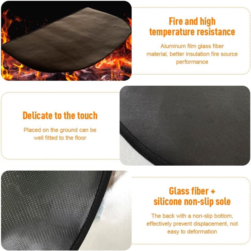 Tappetino Ignifugo Per Camino E Barbecue EEEKit - 36x36 Pollici, 3 Strati, Protezione Pavimenti - Foto 6