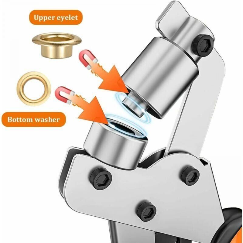 Pinza Occhiellatrice HAIMAYEE Con 300 Occhielli Ø10mm - Per Teloni, Tende, Pelle E Cartone, Design Arancione - Foto 12