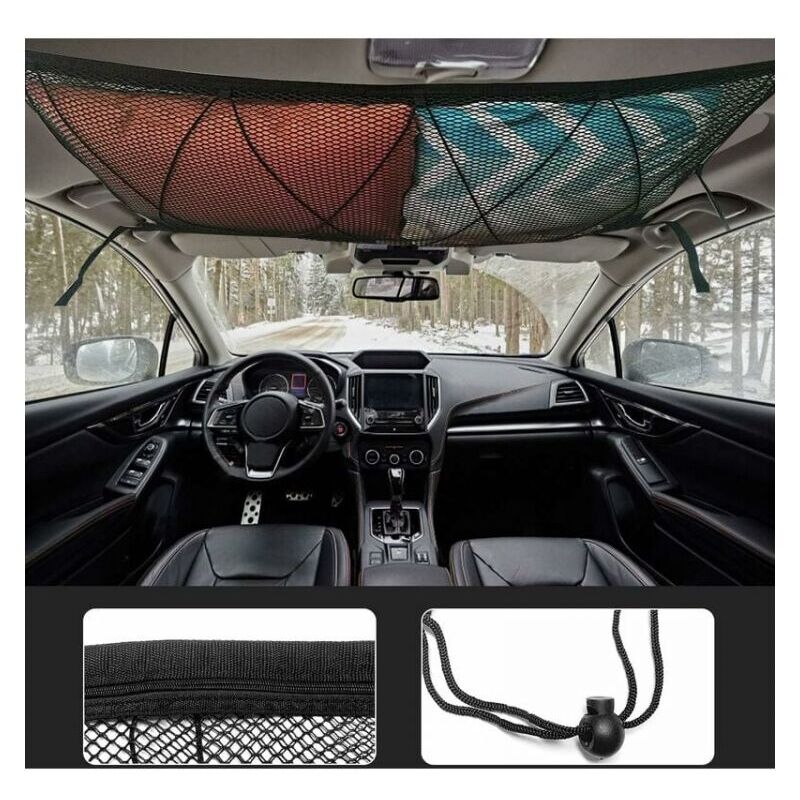 Rete Per Soffitto Auto Romon - Tasca Portaoggetti Elastica Per Bagagliaio 90x65 Cm - Foto 7