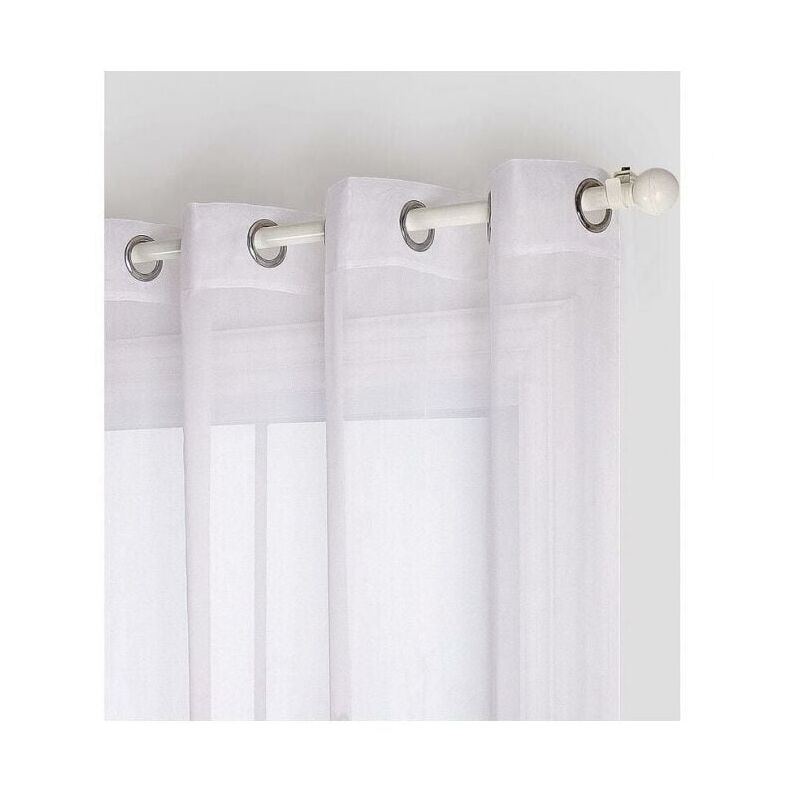 CUCRAF Tende In Voile Effetto Lino Con Occhielli - 2 Pezzi 225x140 Cm