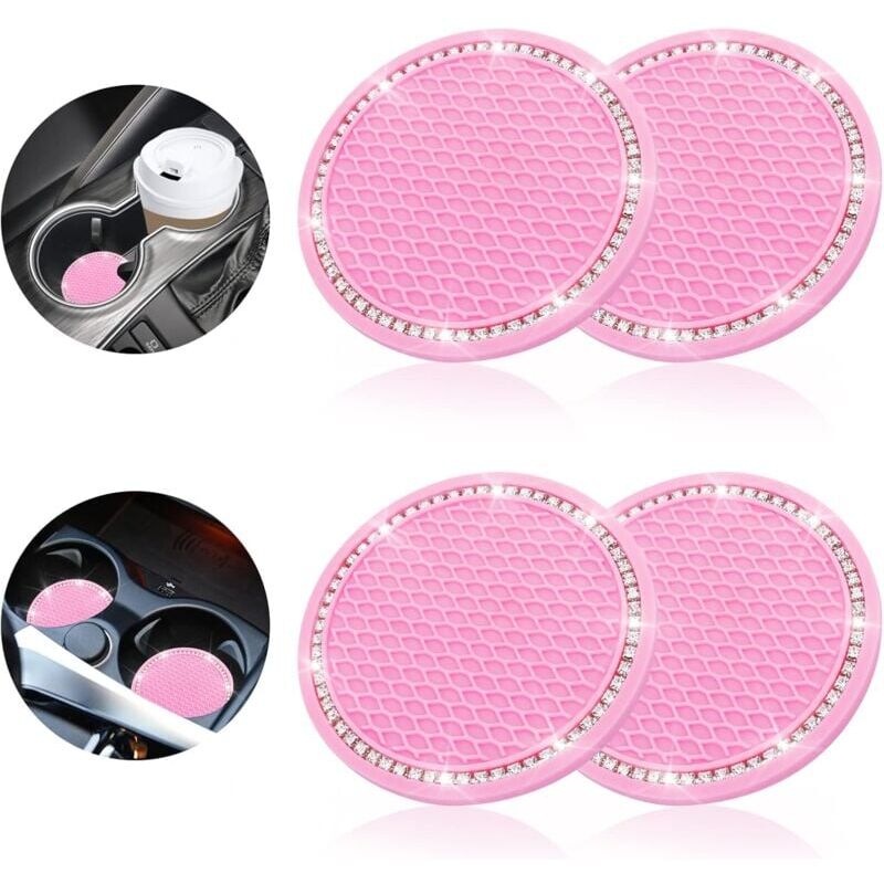 Sottobicchieri Per Auto, In Silicone, Antiscivolo E Universali Accessori Per Interni Auto Set Per Donna E Uomo Confezione Da 4 Nero 94548925