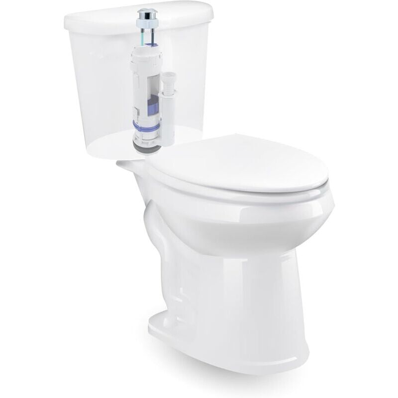 Kit 2 Pulsanti Per Scarico WC Universali, Diametro Filettatura 38 Mm, In ABS Cromato Resistente, Facile Installazione, Ricambio Per Cassetta Bagno - 2