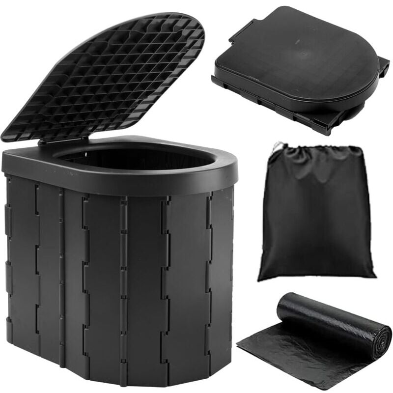 100 Sacchetti Per WC Da Campeggio Biodegradabili - 30 Litri, Neri, Impermeabili E Anti-odore Per Viaggi - 3
