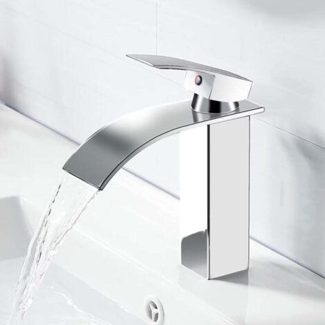 Rubinetto per lavabo a cascata, miscelatore per bagno con tubo flessibile di alimentazione dell'acqua, adatto ai bagni moderni. | Leroy Merlin