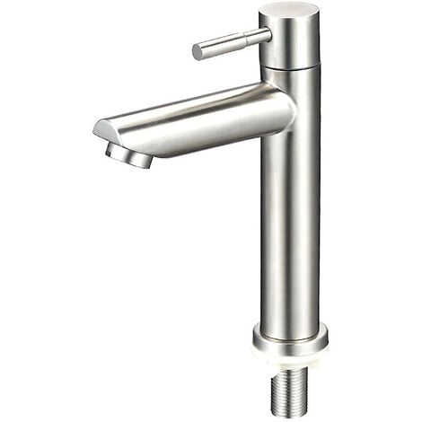 Rubinetto bagno moderno, rubinetto lavabo per bagno, miscelatore lavabo con bocca altezza 150 mm, miscelatore lavabo monocomando quadrato, cromato cromo lucido Rubinetto singolo per acqua fredda