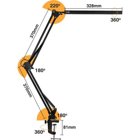 Lampada Da Scrivania LED A Doppia Testa - 24W, 1200 Lm, Dimmerabile, Con Morsetto E Braccio Regolabile