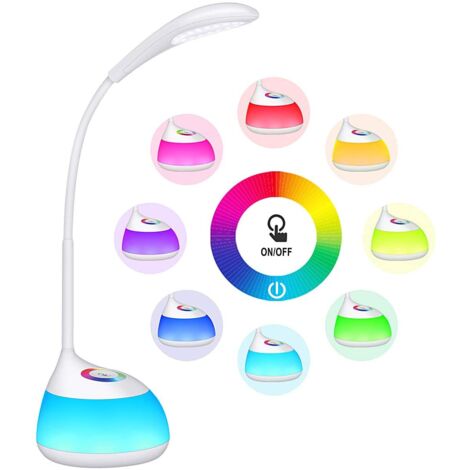 Set 2 Luci Da Scrivania Con Braccio Flessibile Grigio - LED 3,2W 270 Lumen 3000K - Altezza 33 Cm