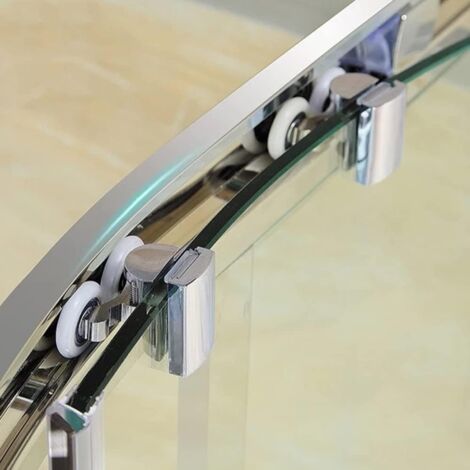 Set Di 4 Rulli Per Porta Doccia – Ruote Superiori E Inferiori, Diametro 23 Mm, Per Vetri Da 4-6 Mm, In Plastica E Ottone, Regolabili Per Scorrimento Fluido