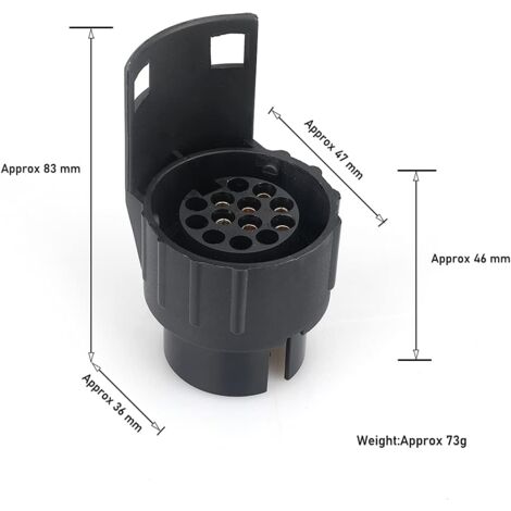 Qiilu Adattatore A Spina Maschio 7 Pin Per Rimorchio, Roulotte E Camion - Standard Australiano Piatto, Contatti Metallici Corrosione - 3