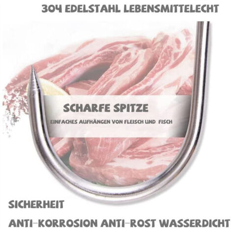 Ganci Per Carne In Acciaio Inox - 30 Pezzi 15cm Per Affumicatura, Barbecue E Cucina - Foto 6