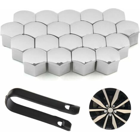 20 Pezzi Di Copridadi Per Ruote Auto Da 17 Mm, Tappi Universali Per Viti Mozzo Auto Copridadi Esagonali Per Pneumatici Con Strumento Di Rimozione Nero 96011835