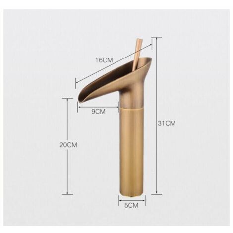 Miscelatore per lavabo, miscelatore a cascata per bagno, miscelatore per lavabo caldo e freddo regolabile, rubinetto per lavabo in ottone cromato  YMYNY