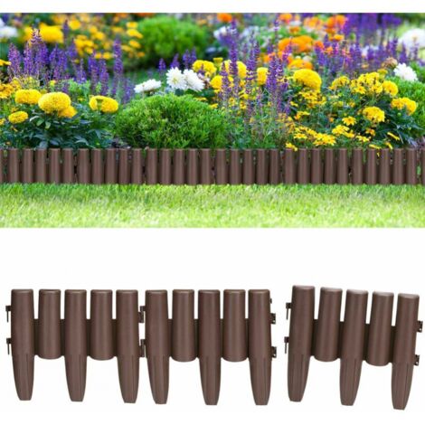XMTECH Bordo per aiuole, 8,4 m, in plastica, palizzate, effetto legno