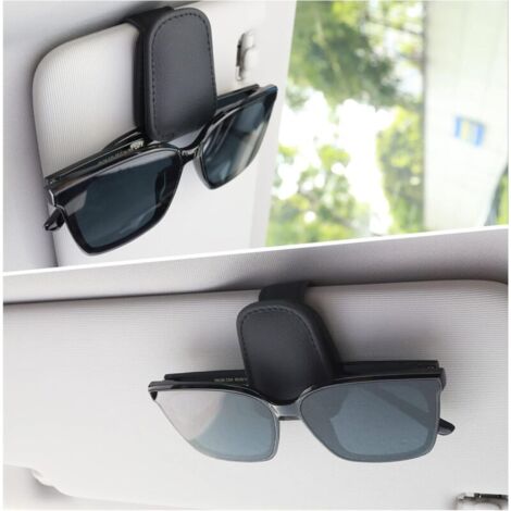 Porta Occhiali Da Sole Magnetico Per Visiera Auto – Custodia In Pelle Rossa Con Clip Universali