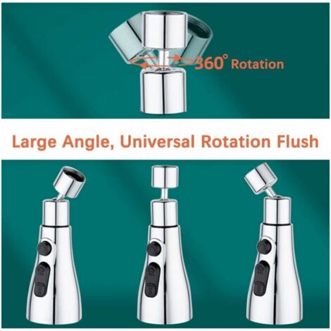 Aeratore Rubinetto Doccetta 360° Girevole Per Cucina - Attacco Universale, Cromato