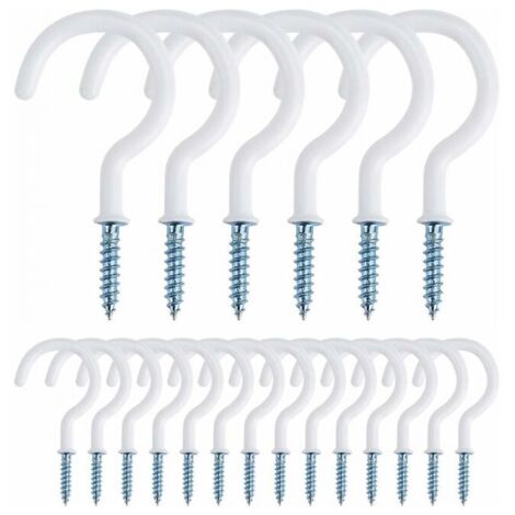 Kit 76 Ganci A Vite Con Rivestimento In Vinile – 6 Misure Diverse, Per Tazze, Oggetti Casa, Chiavi, Tende, Fai Da Te - 3