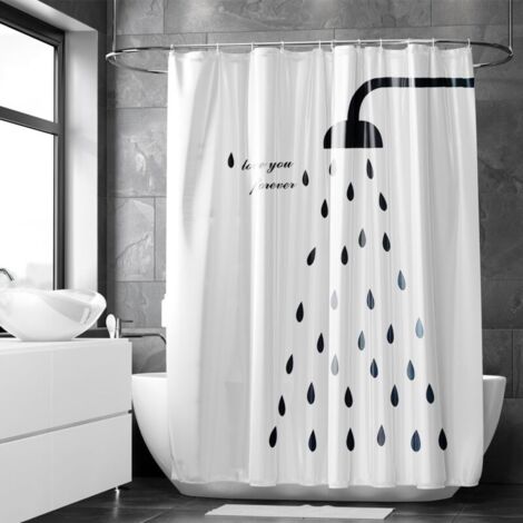 WENKO Tenda da doccia anti-muffa Faces, tenda antibatterica per doccia