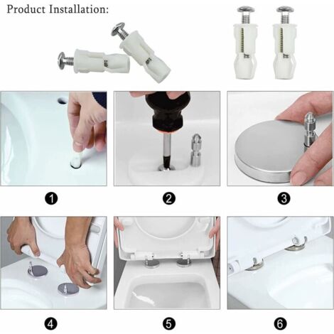 Kit Di Fissaggio Universale Per Sedile WC - Viti Di Espansione In Acciaio Inox Con Dadi In Gomma, Adatto A Fori 14-18 Mm, Ricambio Cerniere - 4