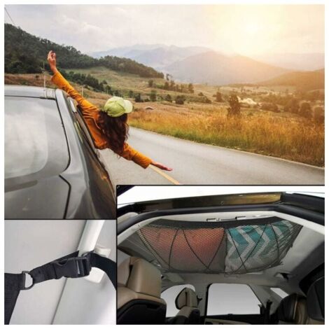 Rete Portabagagli Per Auto Da Tetto 90x35 Cm Per Ford Transit Custom - Nylon Con Ventose E Viti