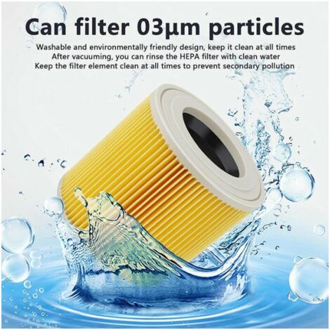 vhbw 3x filtro a pieghe piatte compatibile con Kärcher WD 1