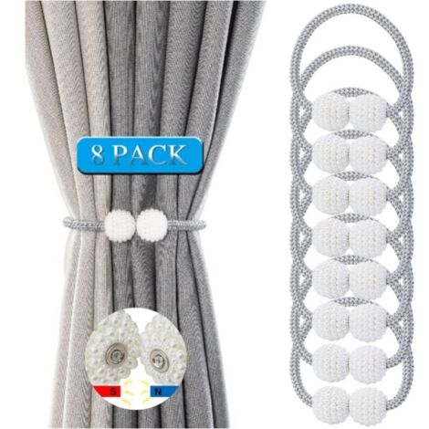 Fermatende Magnetici In Cotone Intrecciato A Mano - Confezione Da 4, Colore Crema, Regolabili E Senza Fori