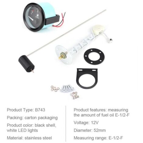 Indicatore Pressione Turbo Universale 52mm Con LED - Per Auto, Moto, Barche, Display Aspirazione -1/-2 Bar