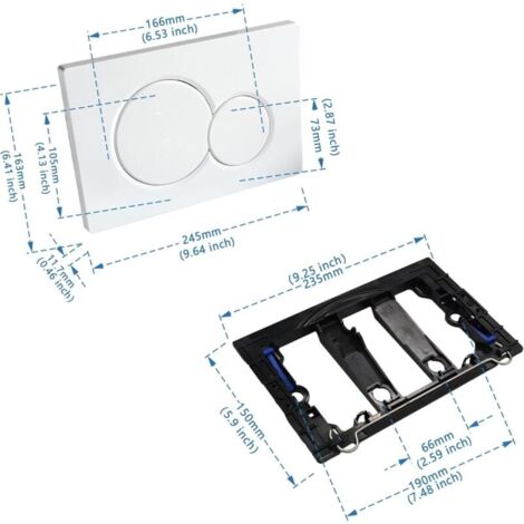 Piastra Di Azionamento Per WC Geberit Sigma01 - Compatibile Con UP300/UP320, Argento, Doppio Risciacquo