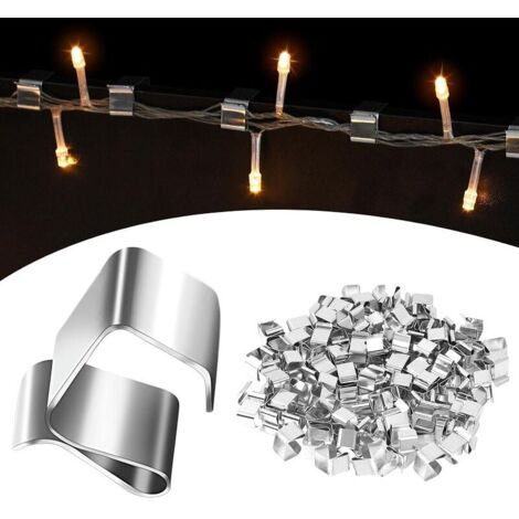 120 Ganci Per Grondaie Per Luci Natalizie - Acciaio Zincato, Universali, Per Decorazioni Esterno