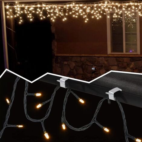 100 clip per luci da esterno: ganci per grondaie - supporti per luci a