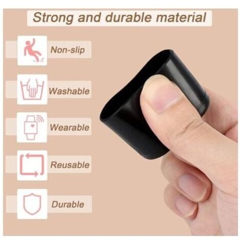 20 Coprigambe Per Sedie In Gomma PVC Antigraffio - Puntali Rotondi Diametro 22 Mm, Colore Nero, Antiscivolo E Silenziosi