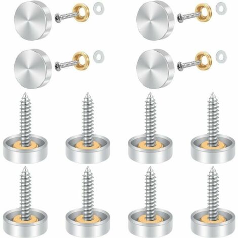 Viti A Specchio Nere Con Tappi Decorativi - Set Da 32 In Acciaio Inox 304 Per Specchi E Vetri - Foto 10