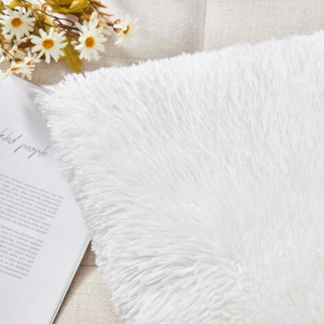 Set Di 2 Federe Per Cuscini Decorativi In Finta Pelliccia Morbida, Cachi, 45x45 Cm, Con Cerniera Invisibile - Per Divano E Camera Da Letto - 2