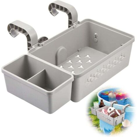 2 Set di Cestini Portaoggetti un Bordo Piscina, per Piscina Fuori Terra