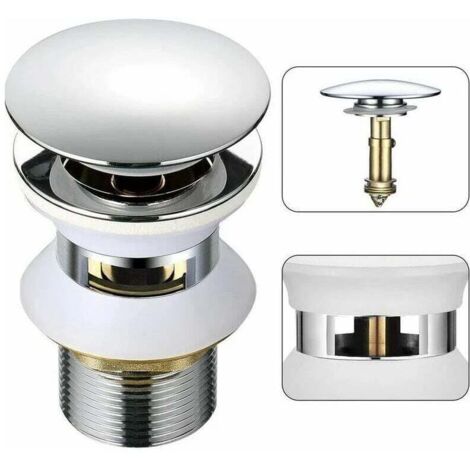 Tubo di scarico lavabo nero con troppopieno – Valvola di scarico pop up per lavabo e lavandino – Tubo di scarico nero 1 ¼″ – Valvola Push Open M. ROSENFELD HOME